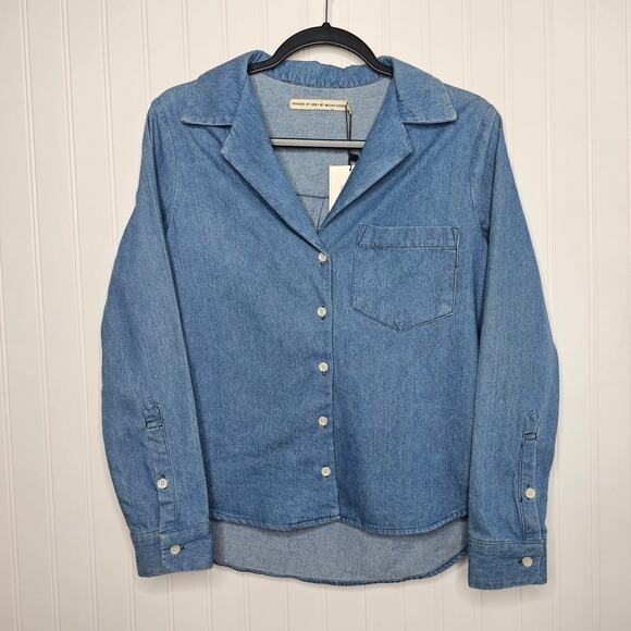 Shades of Grey by Micah Cohen Chambray Button Up Shirt Size XXS Casual Cotton - Picture 8 of 8